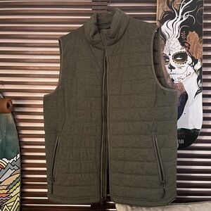 Down vest, Olive Green Fabric